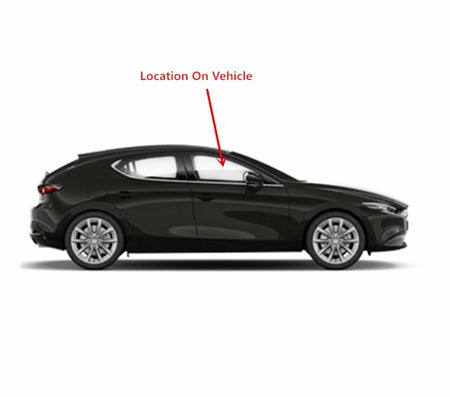 Tempered Passenger Right Side Front Door Window Door Glass Compatible with Mazda 3 4 Door Hatchback 2019-2026 Models