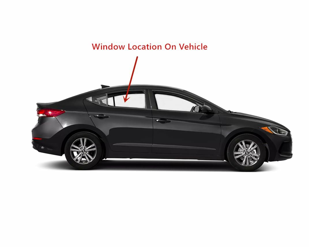 Passenger Right Side Rear Door Window Door Glass Compatible with Hyundai Elantra 4 Door Sedan 2017-2020 Models