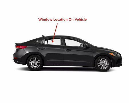 Passenger Right Side Rear Door Window Door Glass Compatible with Hyundai Elantra 4 Door Sedan 2017-2020 Models
