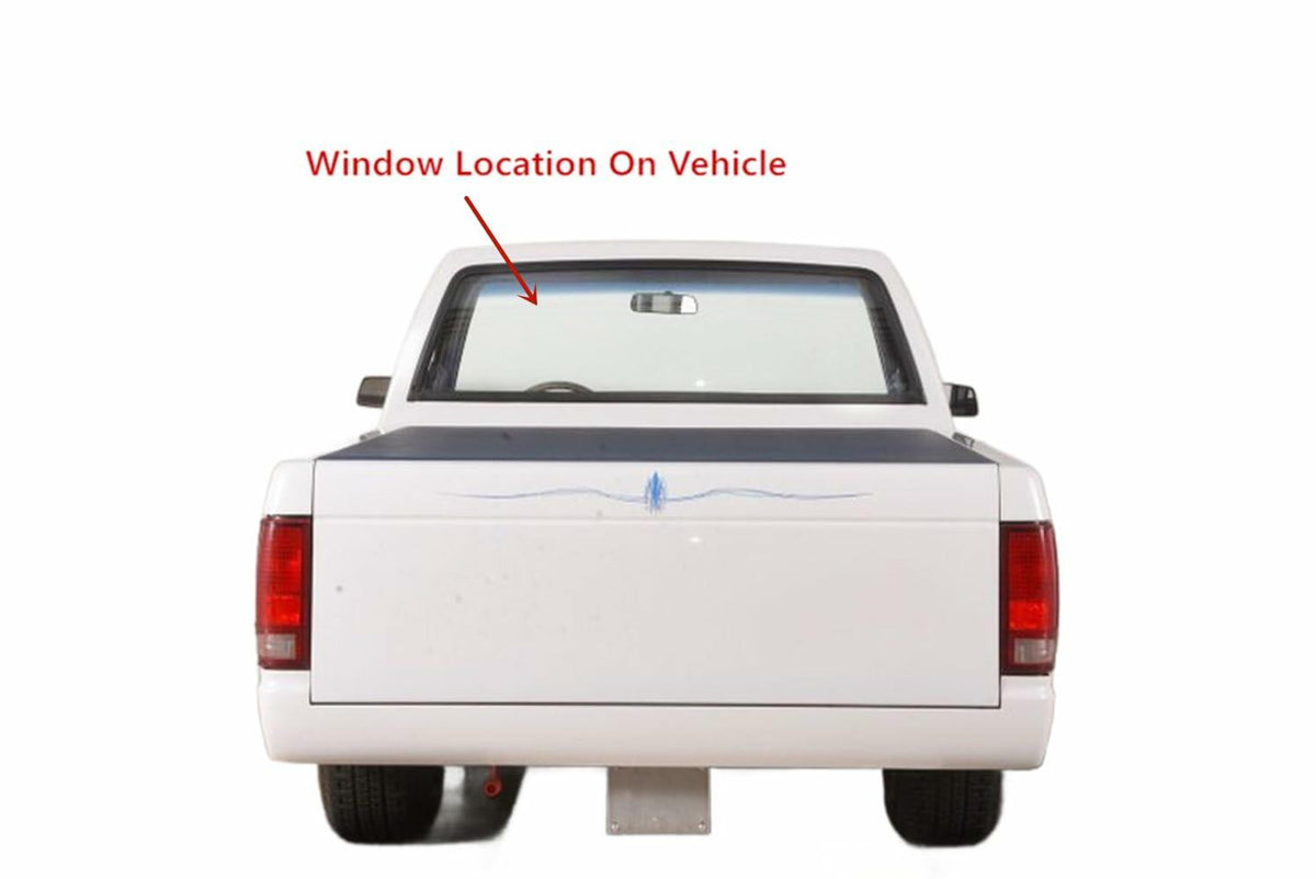 Clear Stationary Back Window Back Glass Compatible with Chevrolet S10 /GMC S15 /GMC Sonoma 1982-1993 Models Glass Only