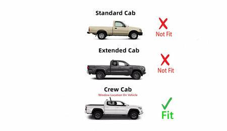Passenger Right Side Rear Door Window Door Glass Compatible with Toyota Tacoma 4 Door Crew Cab 2005-2015 Models