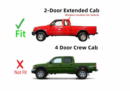 Driver Left Side Quater Window Quarter Glass Compatible with Toyota Tacoma Pickup 2-Door Extended Cab 1995-2000 Models