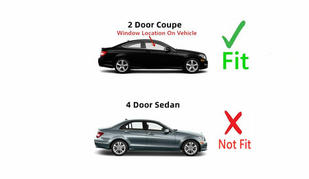 Passenger Right Side Door Window Door Glass Compatible with Mercedes Benz C250 / C350 / C63AMG 2 Door Coupe 2012-2015 Models