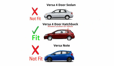Driver Left Side Rear Vent Window Vent Glass Compatible with Nissan Versa 4 Door Hatchback 2007-2013 Models