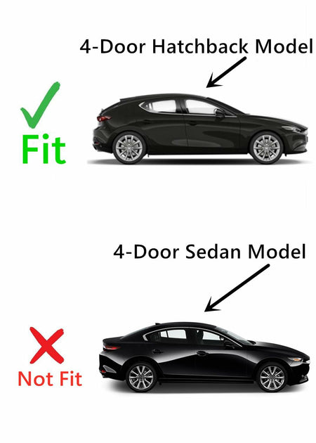 Tempered Passenger Right Side Front Door Window Door Glass Compatible with Mazda 3 4 Door Hatchback 2019-2026 Models