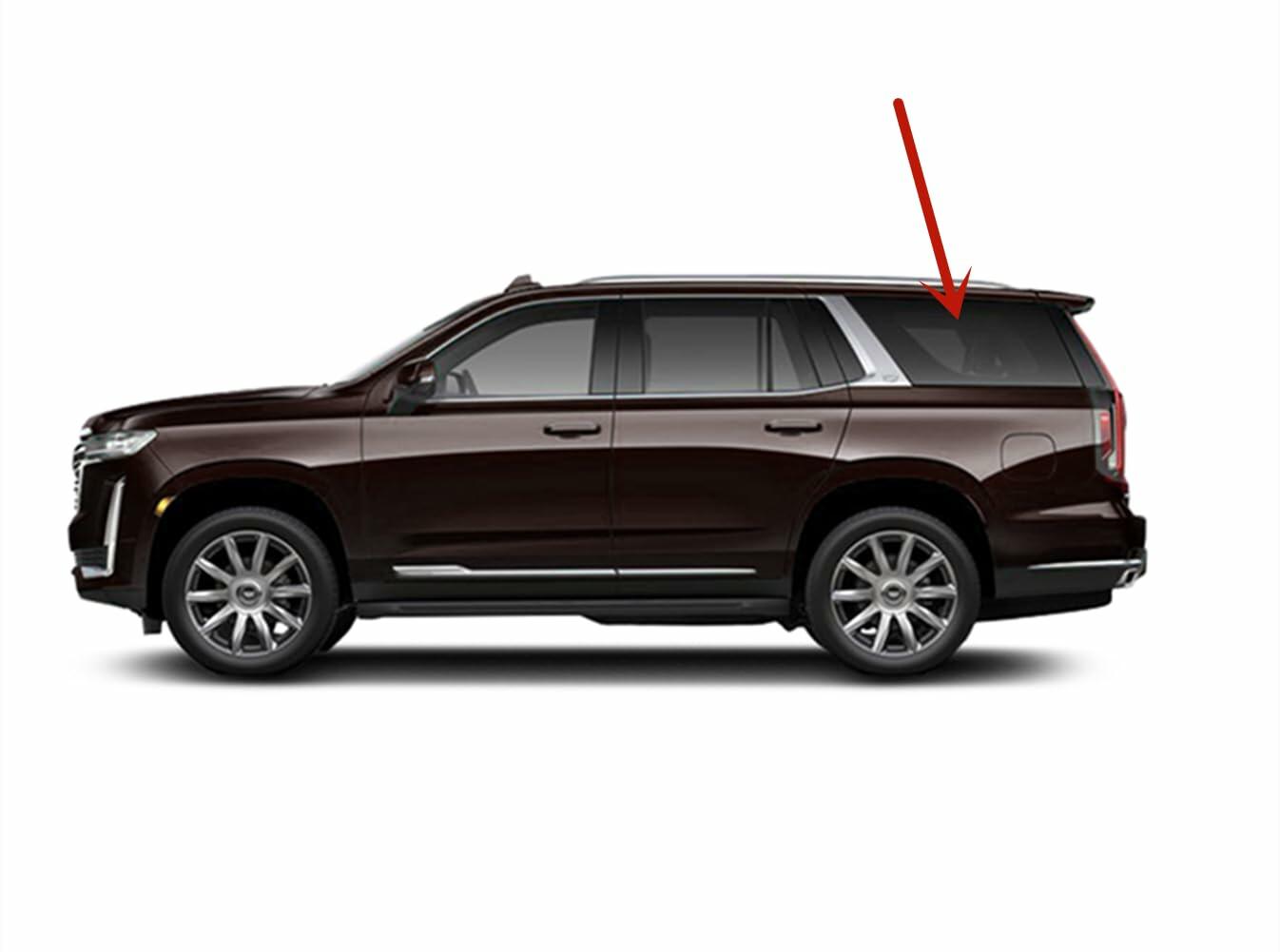 With Sensor Style Tempered Driver Left Side Quarter Window Quarter Glass Compatible with Cadillac Escalade 2021-2026 Models ( Not For Escalade ESV)