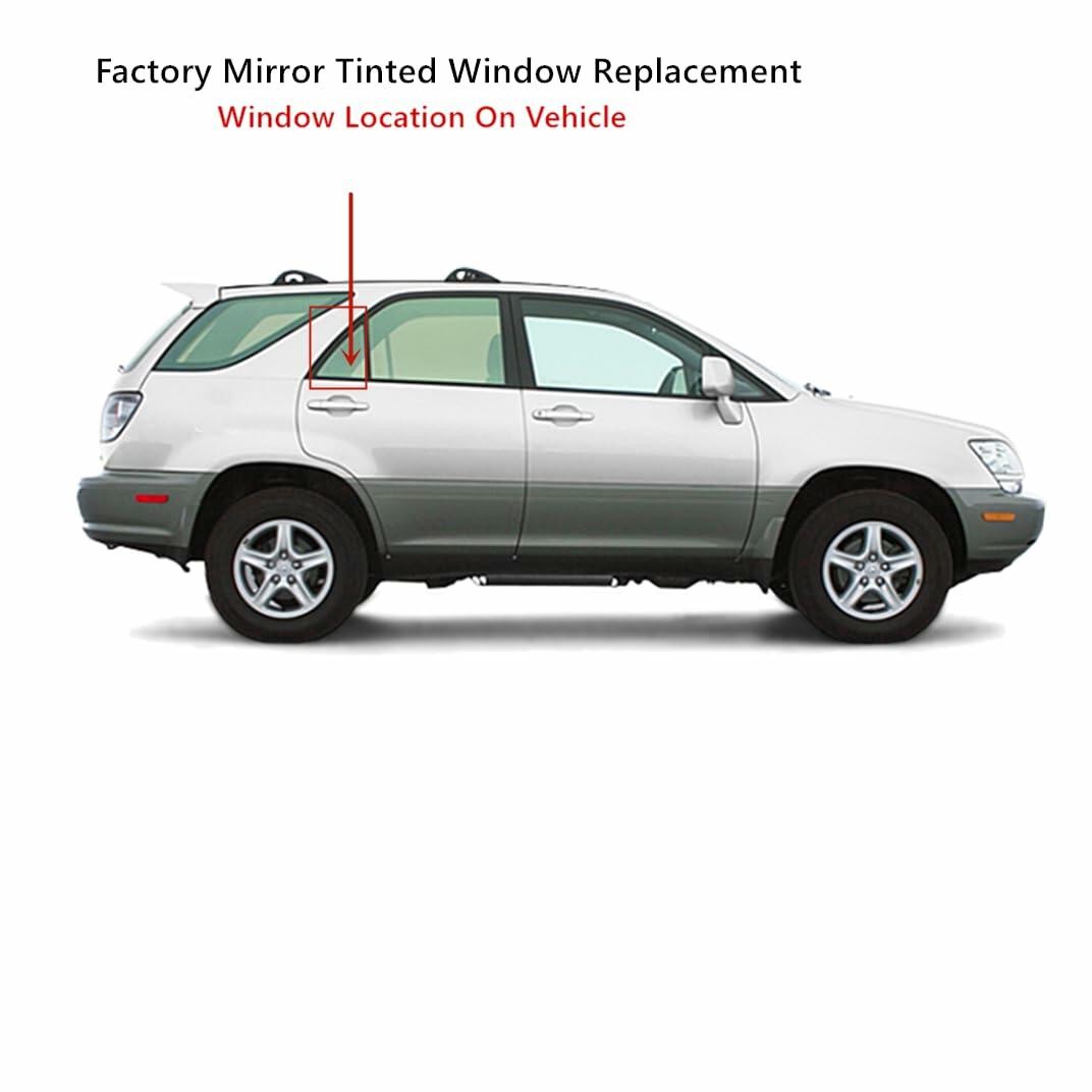 Factory Mirror Tinted Passenger Right Side Rear Vent Window Vent Glass Compatible with Lexus RX300 4 Door SUV 1999-2003