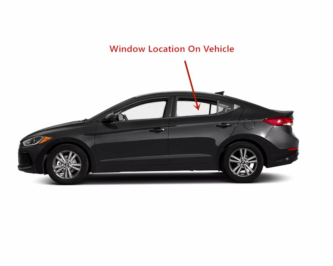 Driver Left Side Rear Door Window Door Glass Compatible with Hyundai Elantra 4 Door Sedan 2017-2020 Models