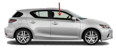 Passenger Right Side Front Door Window Door Glass Compatible with Lexus CT200 / CT200h 2011-2018 Models