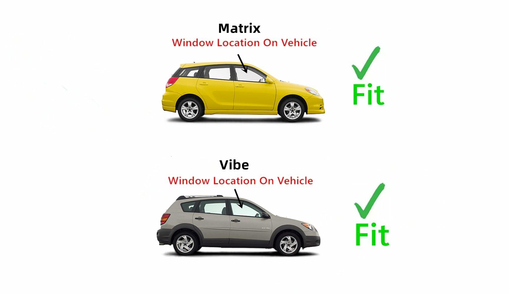 Passenger Right Side Front Door Window Door Glass Compatible with Toyota Matrix/Pontiac Vibe 2003-2008 Models
