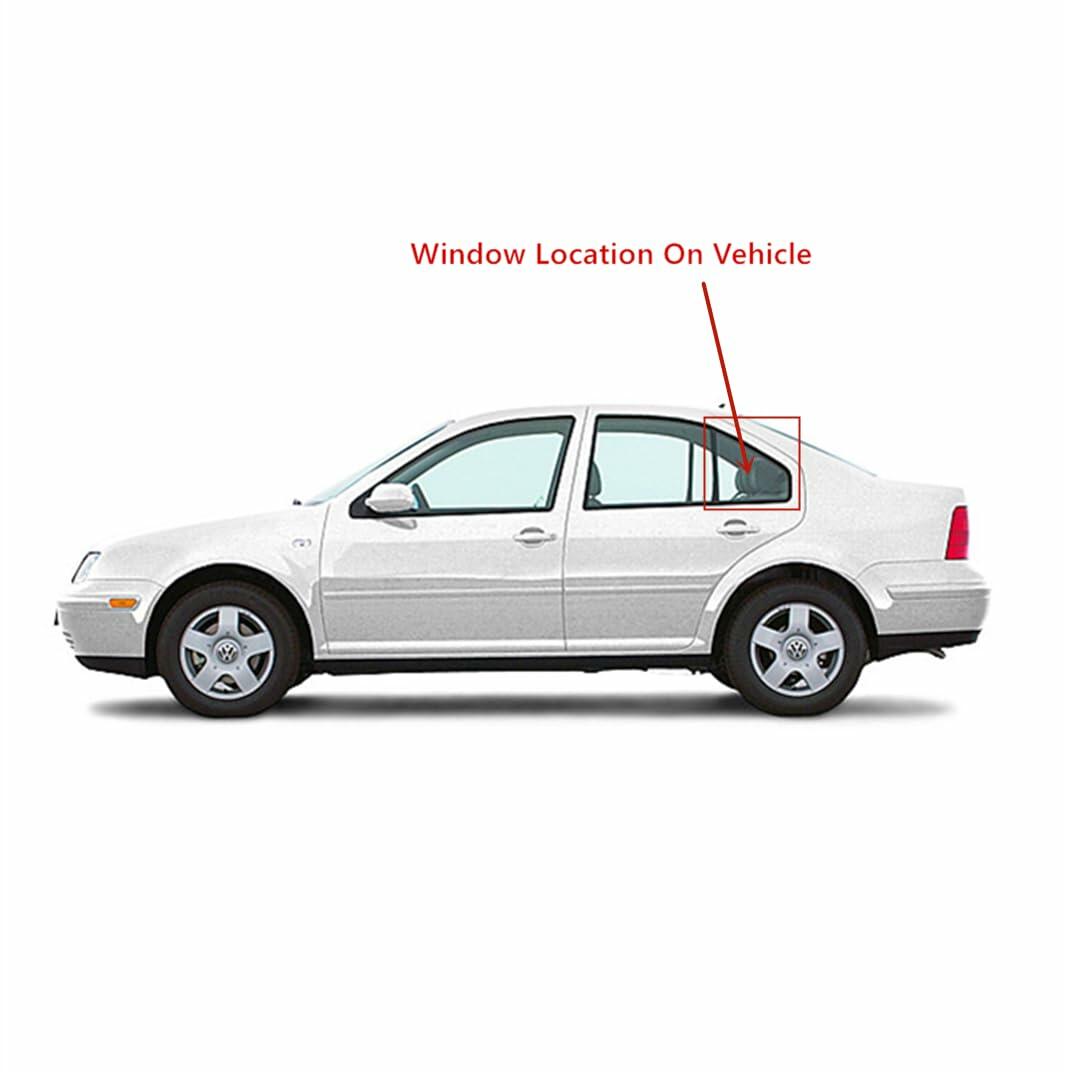 Driver Left Side Rear Vent Glass Vent Window Compatible with Volkswagen Jetta 2000-2005 / Jetta New 1999 4 Door Sedan Models (Not For Wgaon Or 2005 New Jetta)