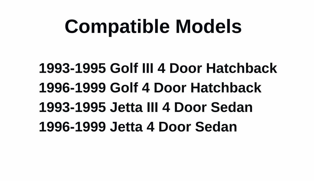 Passenger Right Side Rear Door Window Door Glass Compatible with Volkswagen Golf / Golf III / Jetta / Jetta III 1993-1999 4 Door Models