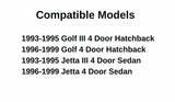 Passenger Right Side Rear Door Window Door Glass Compatible with Volkswagen Golf / Golf III / Jetta / Jetta III 1993-1999 4 Door Models