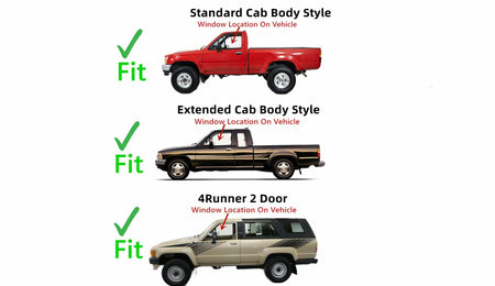 Driver Side Front Door Glass Door Window Door Glass W/Vent Window Compatible with Toyota Pickup Truck 1989-1995 Models / 4Runner 1990-1991 Models