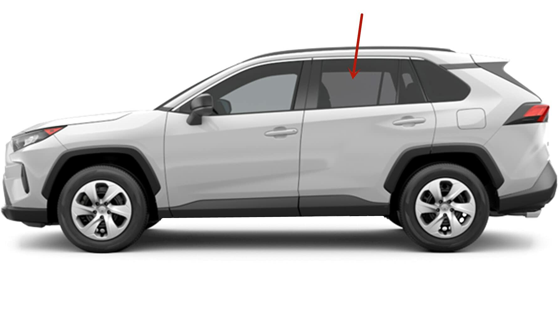 Driver Left Side Rear Door Window Door Glass Compatible with Toyota RAV4 / RAV4 Prime / RAV4 Plug-in Hybrid 2019-2025 Models