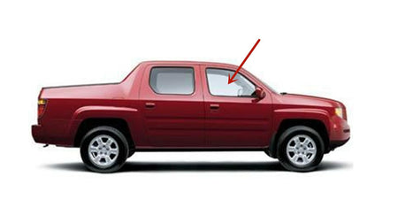 Passenger Right Side Front Door Window Glass Compatible with Honda Ridgeline 4 Door Crew Cab 2006-2014 Models
