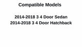 OEM Driver Left Side Rear Door Window Door Glass Compatible with Mazda 3 2014-2018 Models