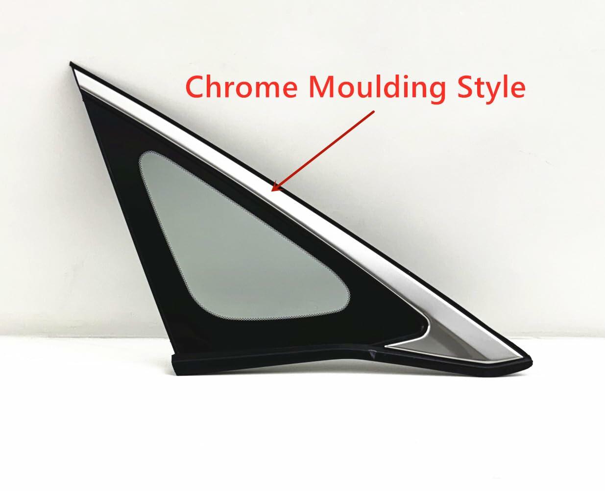 Tempered Chrome Molding Style Driver Left Side Quarter Window Quarter Glass Compatible with Honda Civic 4-Door Sedan 2022-2026 Models