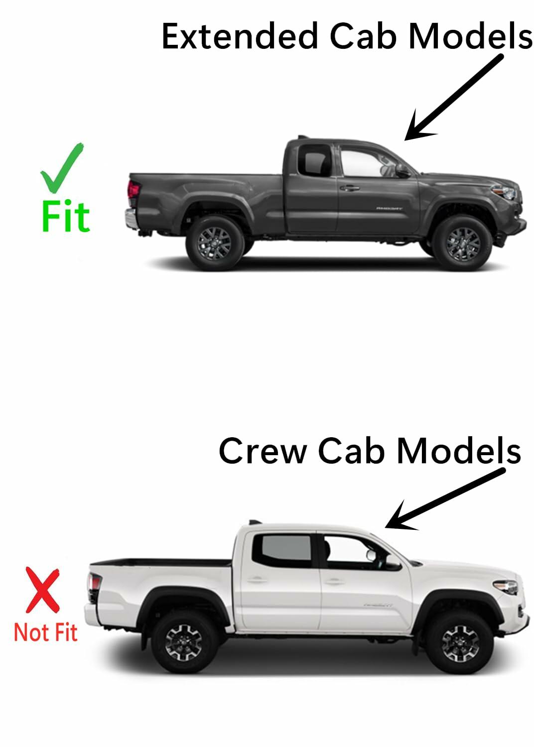 Passenger Right Side Rear Quarter Window Quarter Glass Compatible With Toyota Tacoma 2&4 Door Extended Cab Pickup 2005-2015 Models
