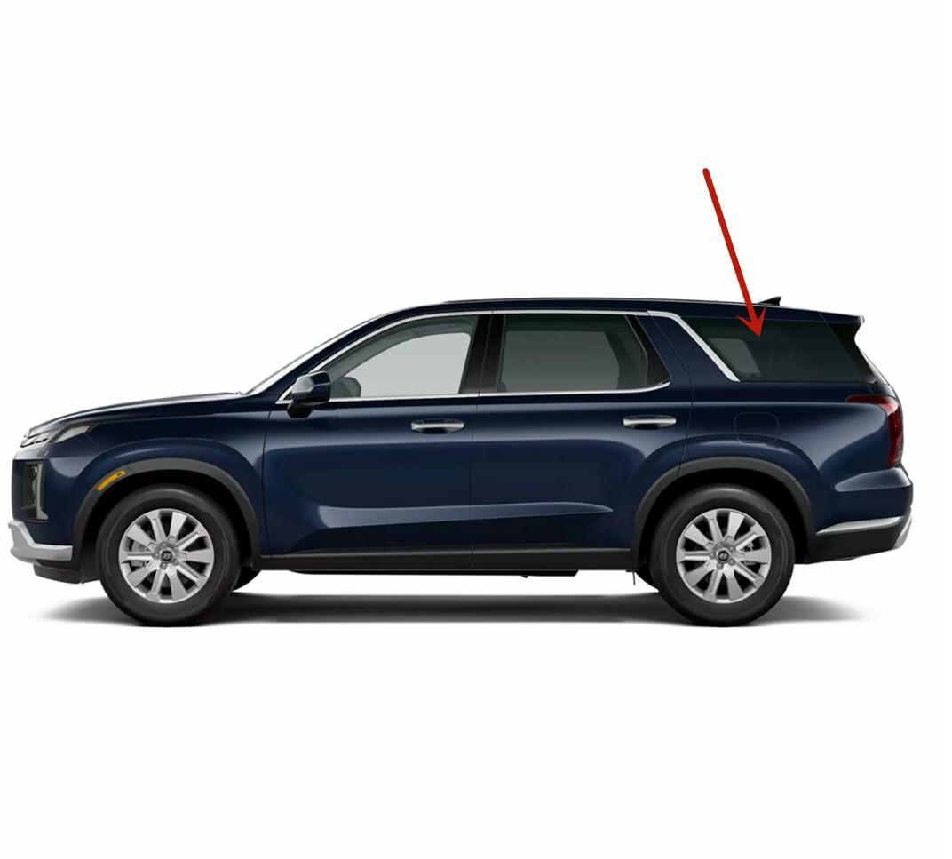 Tempered Factory Privacy Tinted Driver Left Side Rear Quarter Window Quarter Glass Compatible with Hyundai Palisade 2020-2025 Models