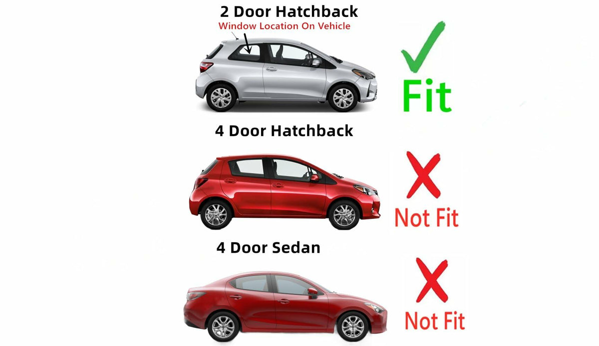 Passenger Right Side Quarter Glass Quarter Window Compatible with Toyota Yaris 2 Door Hatchback 2012-2019 Models