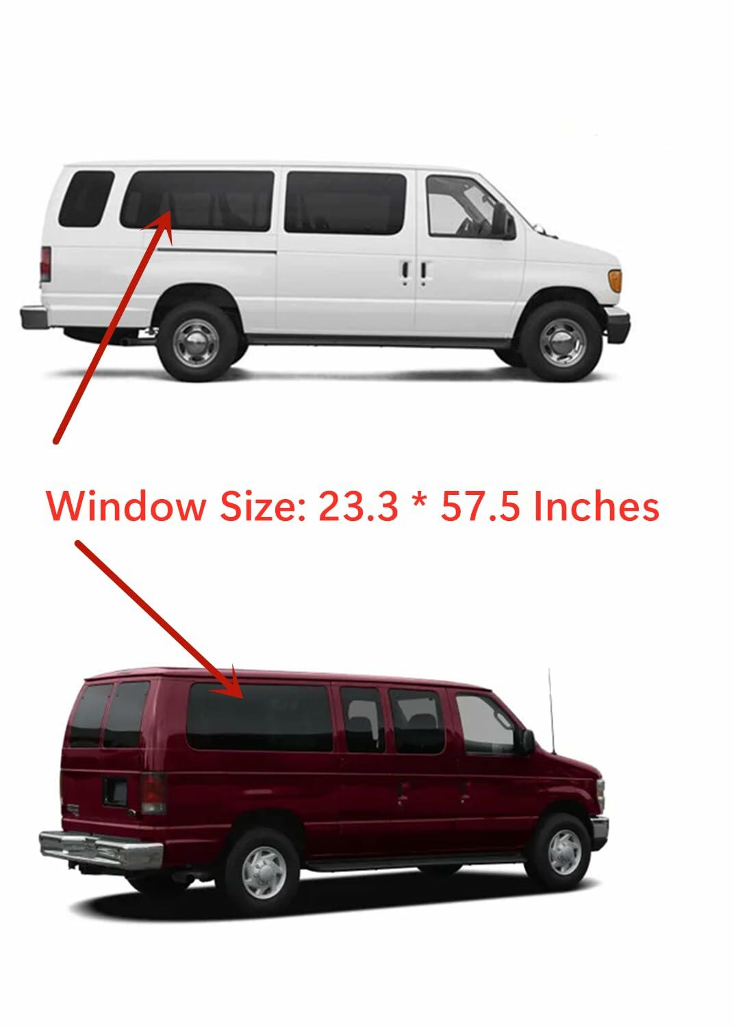OE Stationary Passenger Right Side Quarter Window Quarter Glass Compatible with Ford Econoline 1992-2016 Models