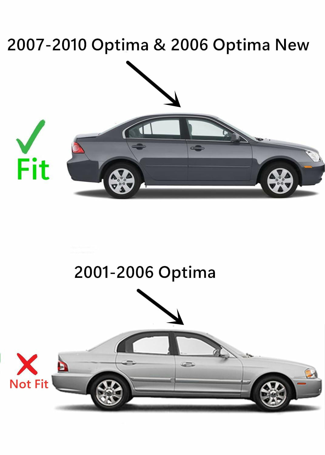 Passenger Right Side Rear Door Window Door Glass Compatible with Kia Optima 2007-2010 Models (Also Fit 2006 Optima New Body Style)