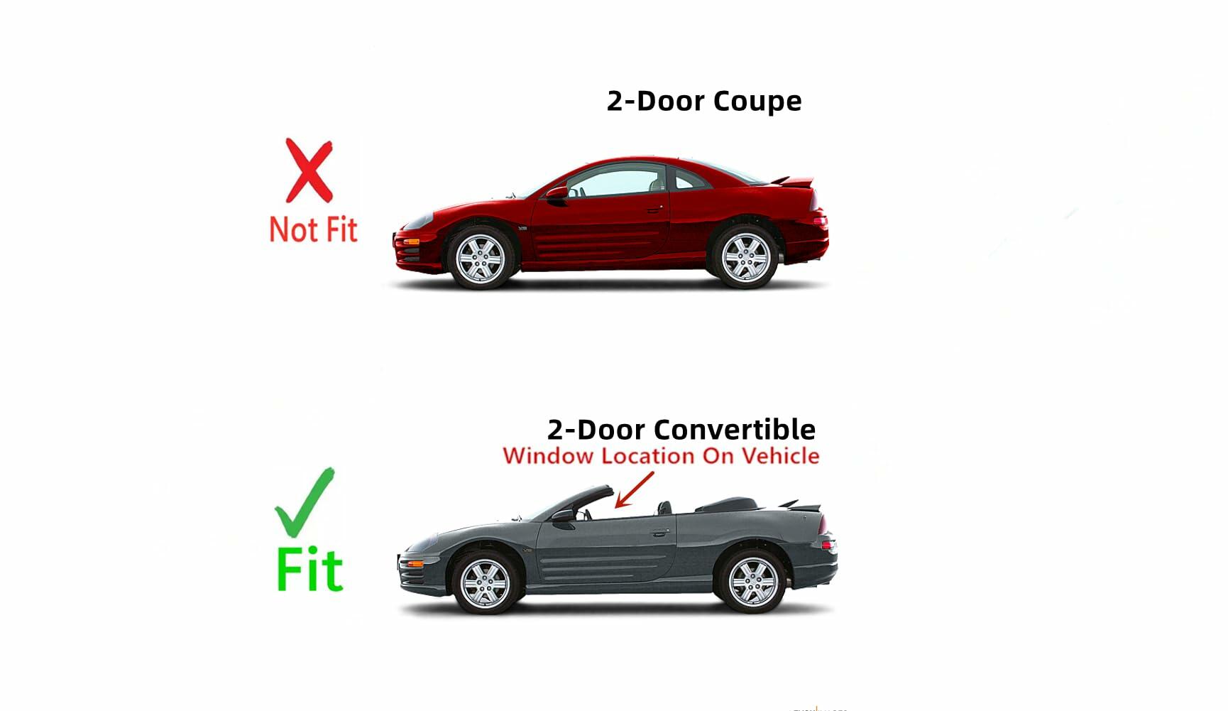 Driver Left Side Door Window Glass Compatible with Mitsubishi Eclipse 2 Door Convertible 2001-2005 Models