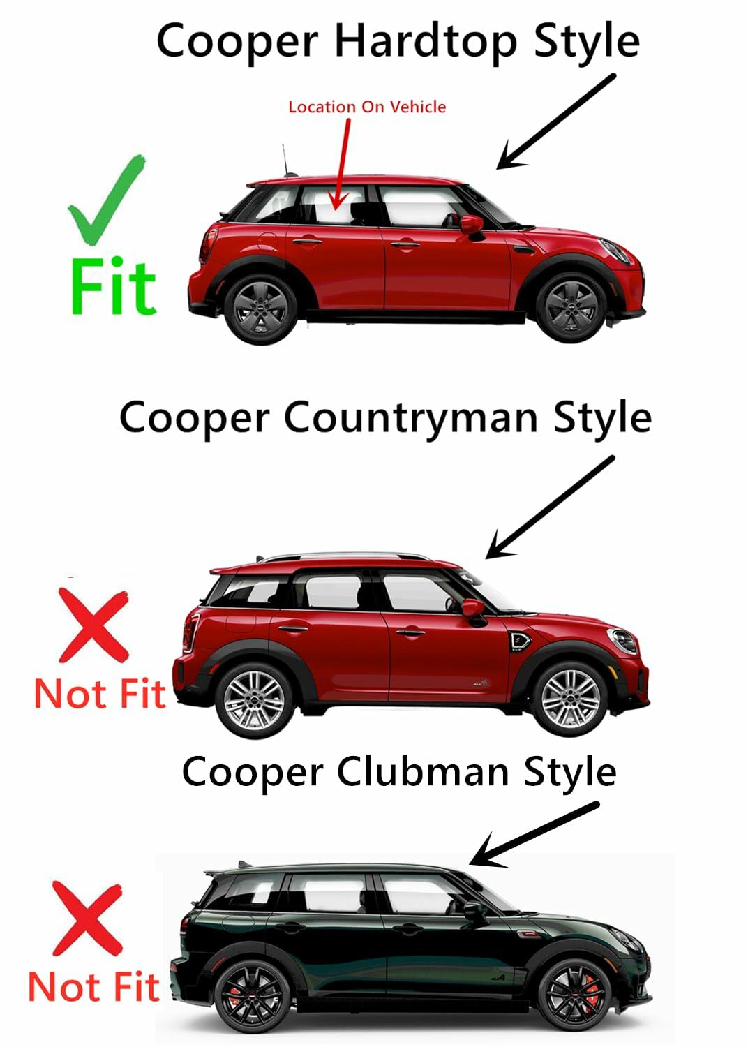 Passenger Right Side Rear Door Window Door Glass Compatible with Mini Cooper Hardtop 4-Door Hatchback 2015-2024 Models