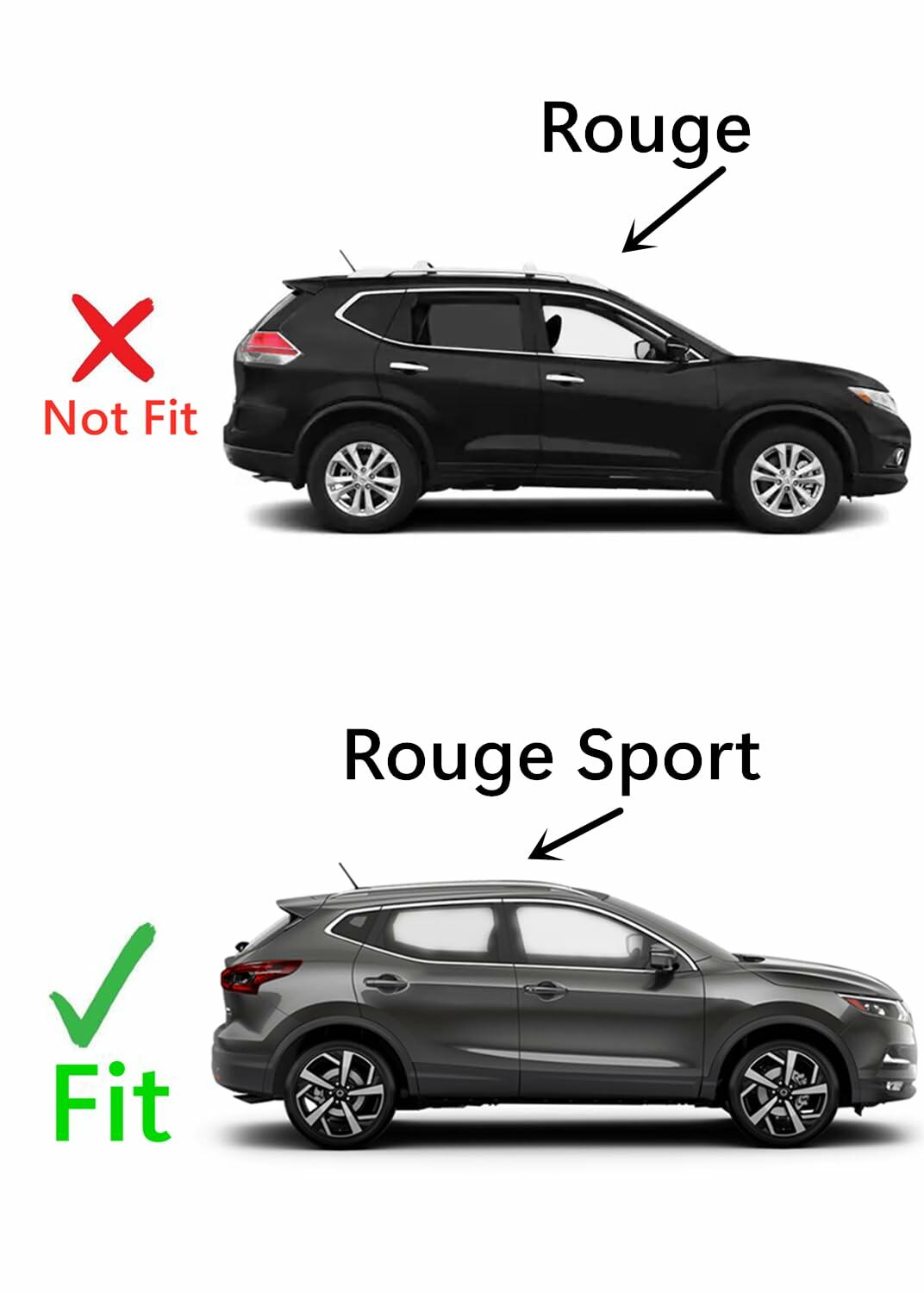 OE Passenger Right Side Quarter Window Quarter Glass Bright Trim Style Compatible with Nissan Rogue Sport 2017-2022 Models