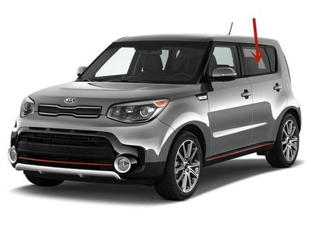 Driver Left Side Rear Door Window Door Glass Compatible with Kia Soul 2014-2019 Models / Soul EV 2016-2018 Models