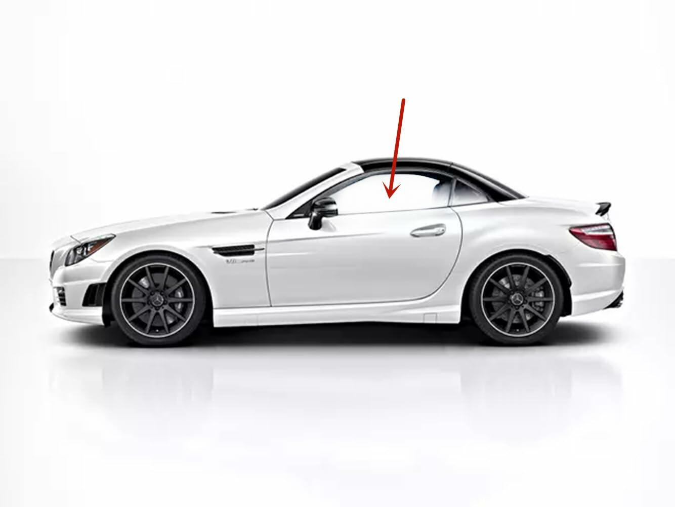 Tempered Glass Only Driver Left Side Door Window Door Glass Compatible with Mercedes Benz SLK250 SLK300 SLK350 SLK55AMG 2012-2016 Models