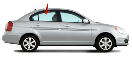 Passenger Right Side Rear Door Window Door Glass Compatible with Hyundai Accent 4 Door Sedan 2006-2011 Models