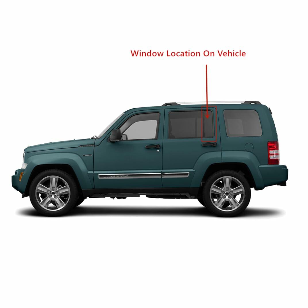 Glass Only Driver Left Side Rear Vent Window Vent Glass Compatible with Jeep Liberty 2008-2012 Models