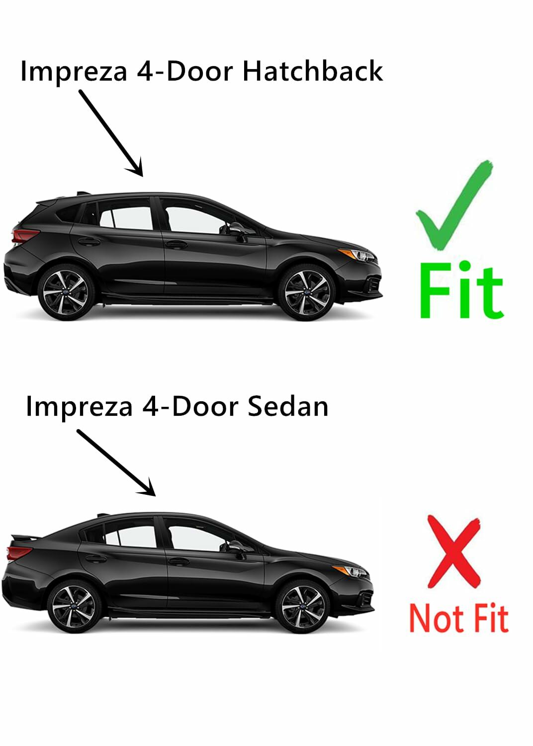 Tempered Passenger Right Side Rear Door Window Door Glass Compatible with Subaru Impreza 4-Door Hatchback 2017-2023 Models