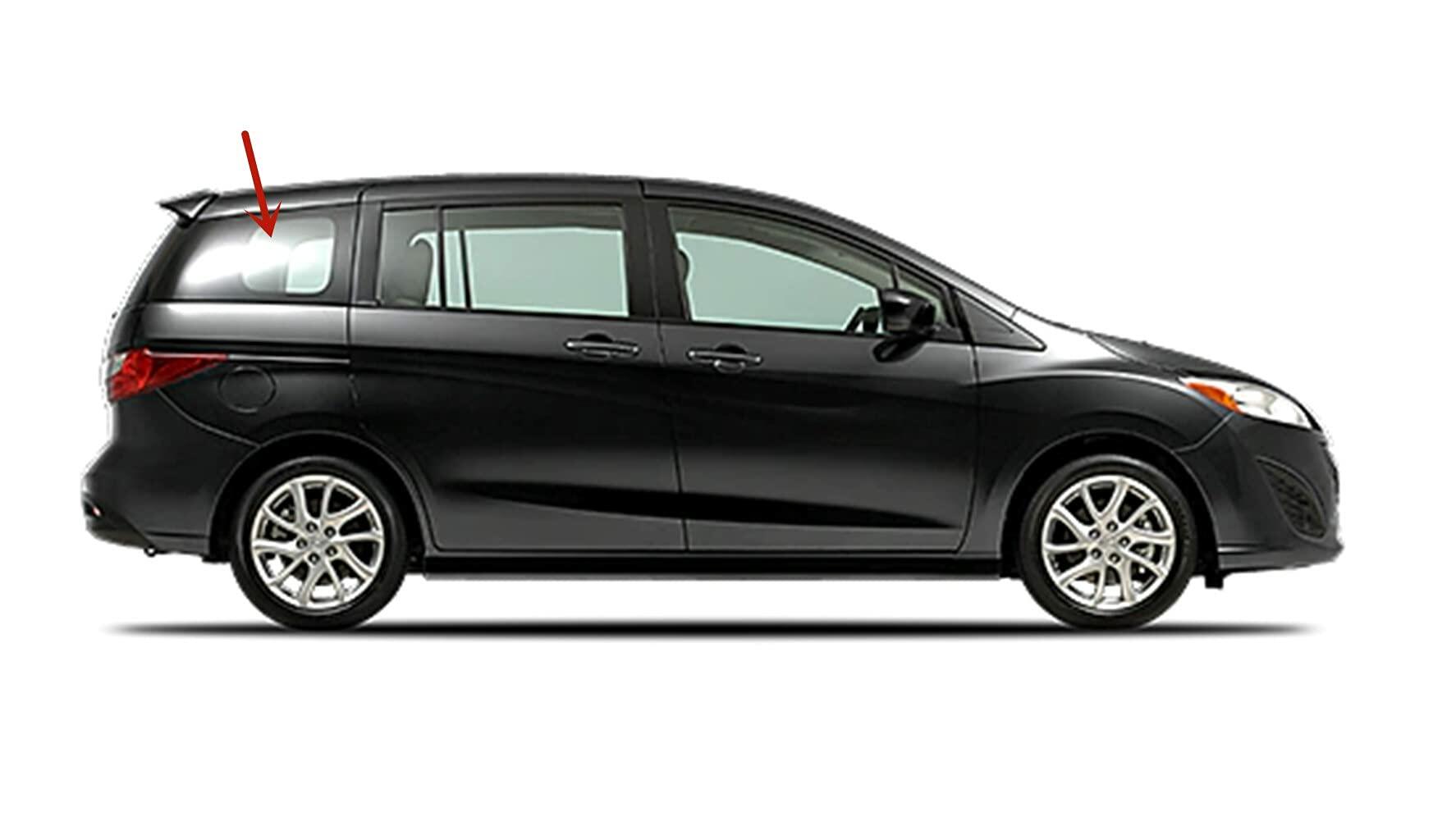 Passenger Right Side Quarter Window Quarter Glass Compatible with Mazda 5 Mini Van 2012-2017 Models