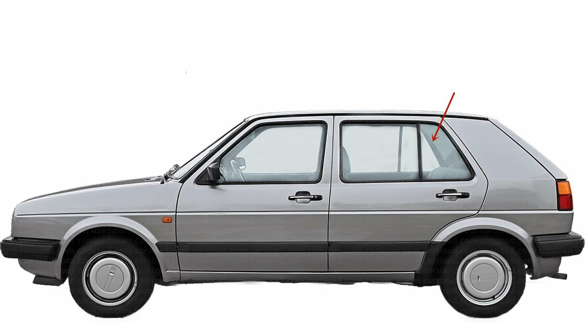 Driver Left Side Rear Vent Window Vent Glass Compatible with Volkswagen Golf 4 Door Hatchback / Jetta 4 Door Sedan 1985-1992 Models