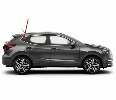 OE Passenger Right Side Quarter Window Quarter Glass Bright Trim Style Compatible with Nissan Rogue Sport 2017-2022 Models