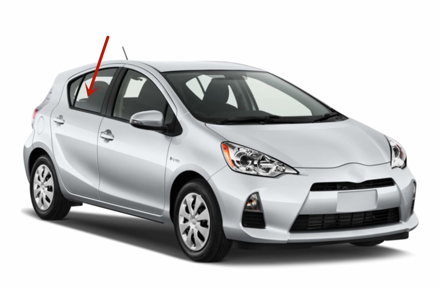 Passenger Right Side Rear Door Window Door Glass Compatible with Toyota Prius C 4 Door Hatchback 2012-2019 Models