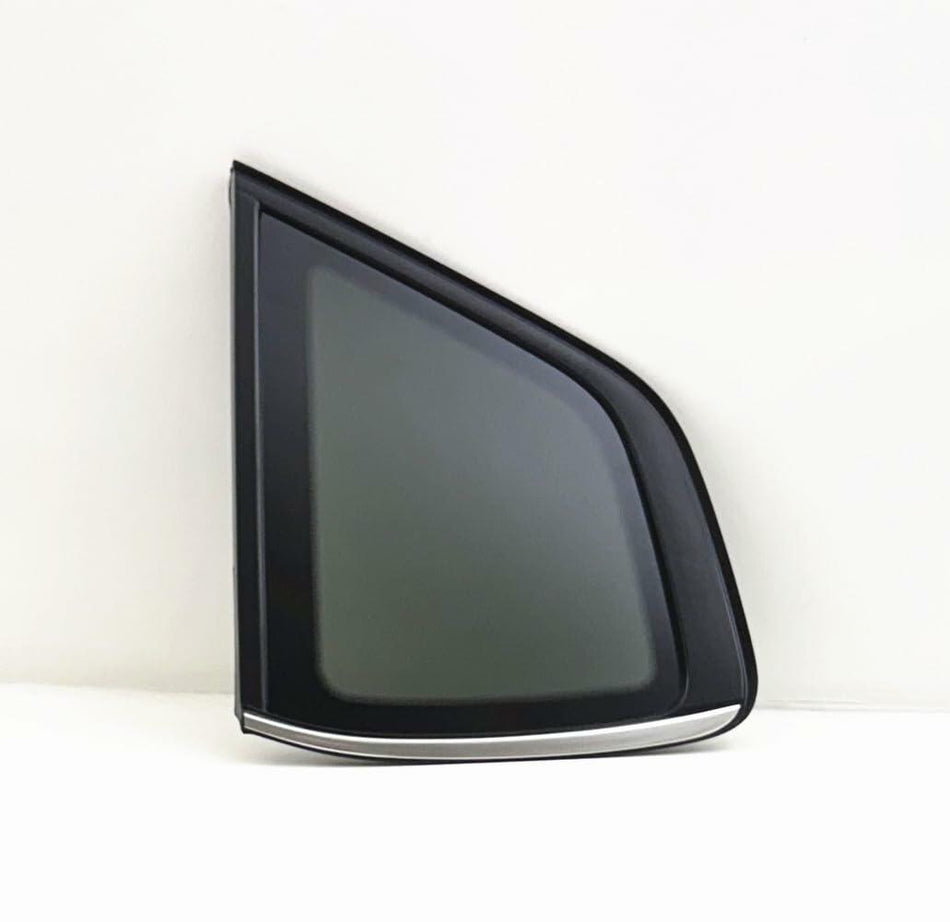 Tempered Partial Chrome Moulding Sytle Driver Left Side Quater Window Quarter Glass Compatible with Volkswagen Taos 2022 Models