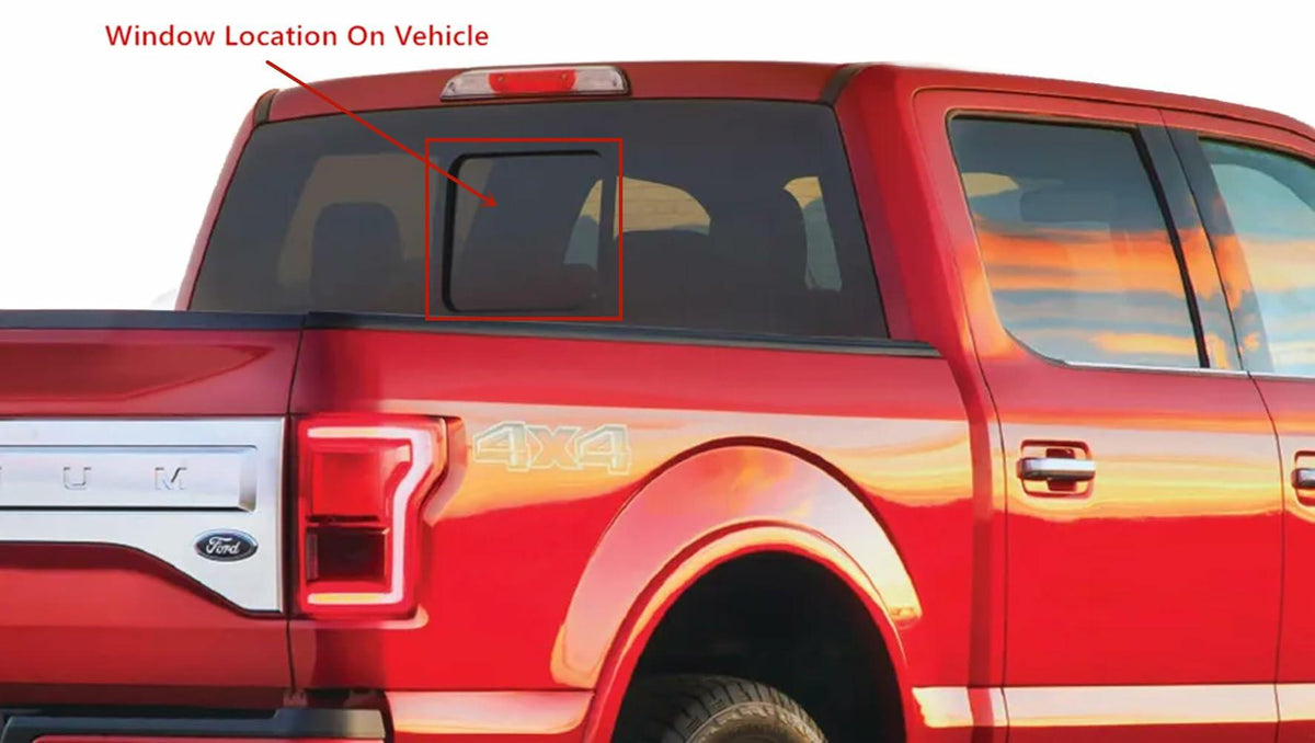 OEM Heated Back Power Slider Window Glass Center Piece Compatible with Ford F150 Pickup 2015-2020 Models