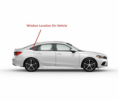 Tempered Chrome Molding Style Passenger Right Side Quarter Window Quarter Glass Compatible with Honda Civic 4-Door Sedan 2022-2026 Models