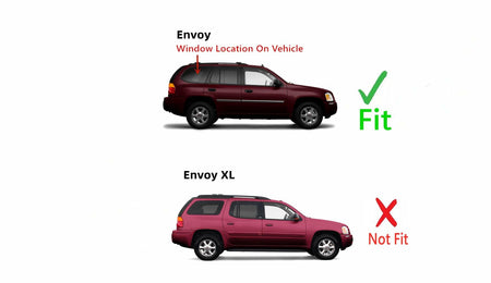 Passenger Right Side Quarter Window Quarter Glass Compatible with GMC Envoy 2002 Models