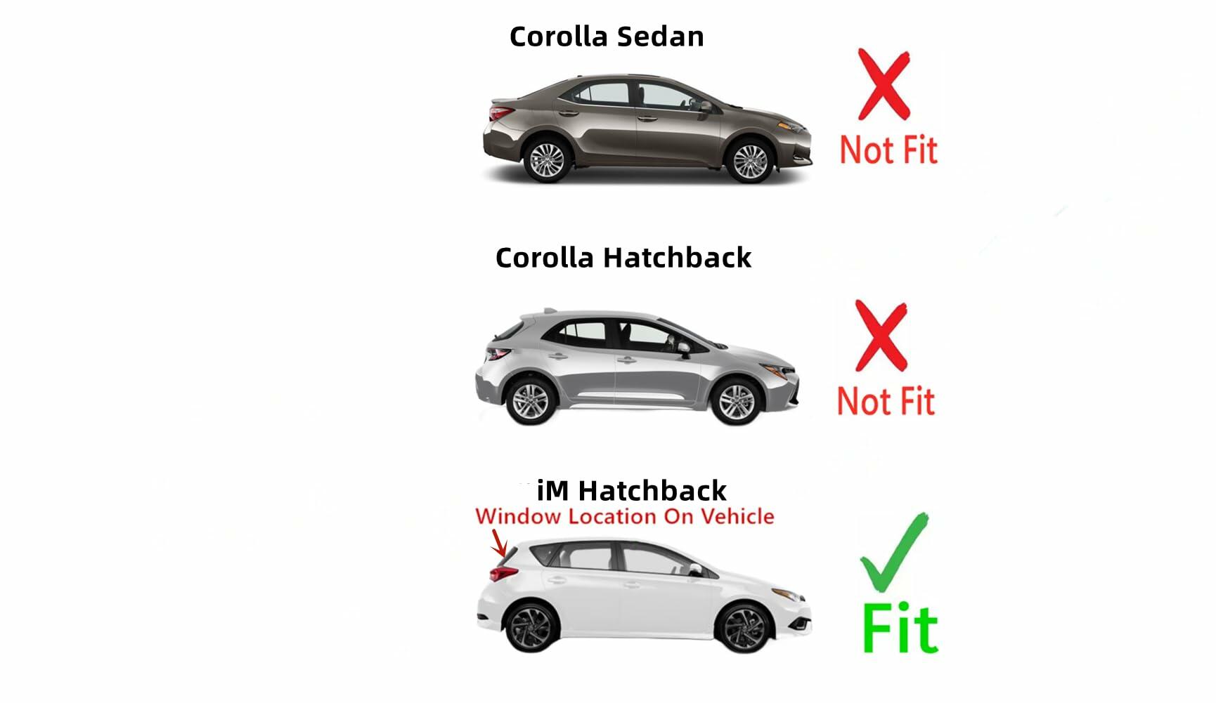 Rear Heated Back Window Back Glass Compatible with Toyota Corolla iM 2017-2018 Models/Scion iM 2016 Models