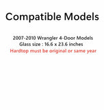Driver Left Side Rear Quarter Window Quarter Glass Compatible with Jeep Wrangler 4 Door Utility 2007-2010 Models