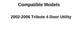 Passenger Right Side Quarter Window Glass Compatible with Mazda Tribute 2002-2006 Models