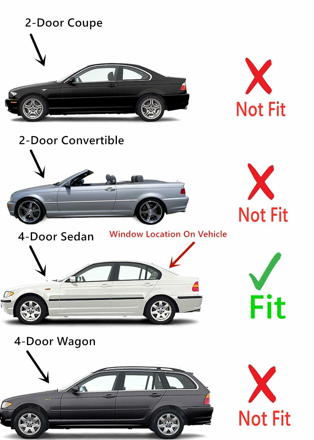 Heated Back Window Back Glass Compatible with BMW 323i 328i 1999-2000 & 325i 325xi 330i 330xi 2001-2005 4 Door Sedan Models