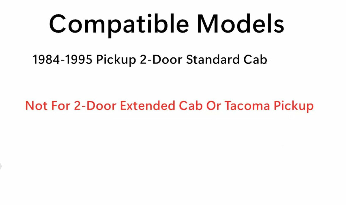 Stationary Back Window Back Glass Compatible with Toyota Pickup 2-Door Standard Cab 1984-1995 Models (Not For Tacoma, or Extended Pickup)