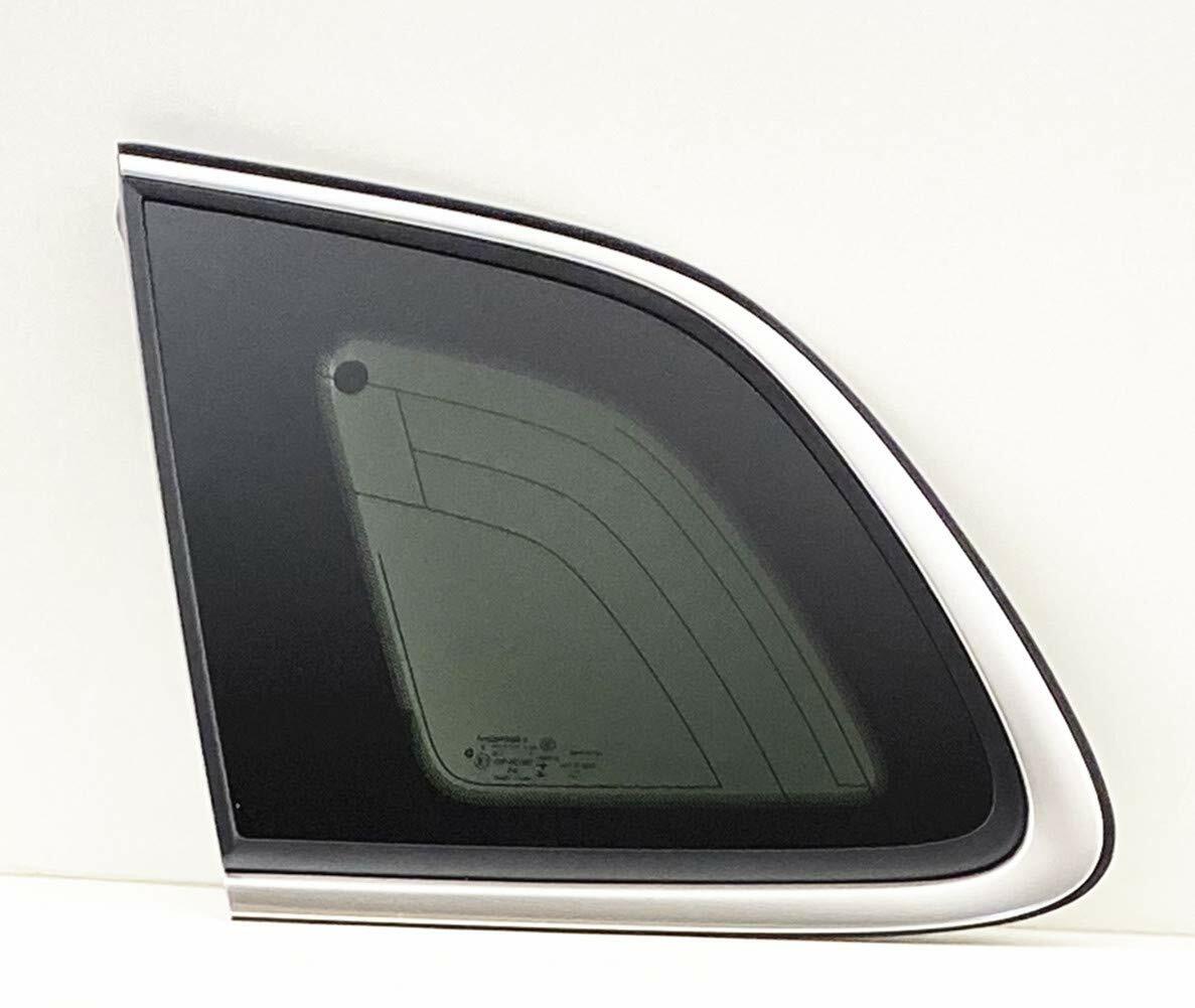 OE Chrome Moulding W/ Antenna Style Privacy Driver Left Side Quarter Window Glass Compatible with Jeep Cherokee 2014-2018 Models (Not For Grand Cherokee)