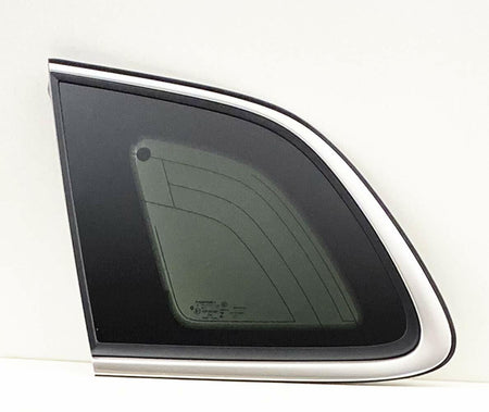 OE Chrome Moulding W/ Antenna Style Privacy Driver Left Side Quarter Window Glass Compatible with Jeep Cherokee 2014-2018 Models (Not For Grand Cherokee)